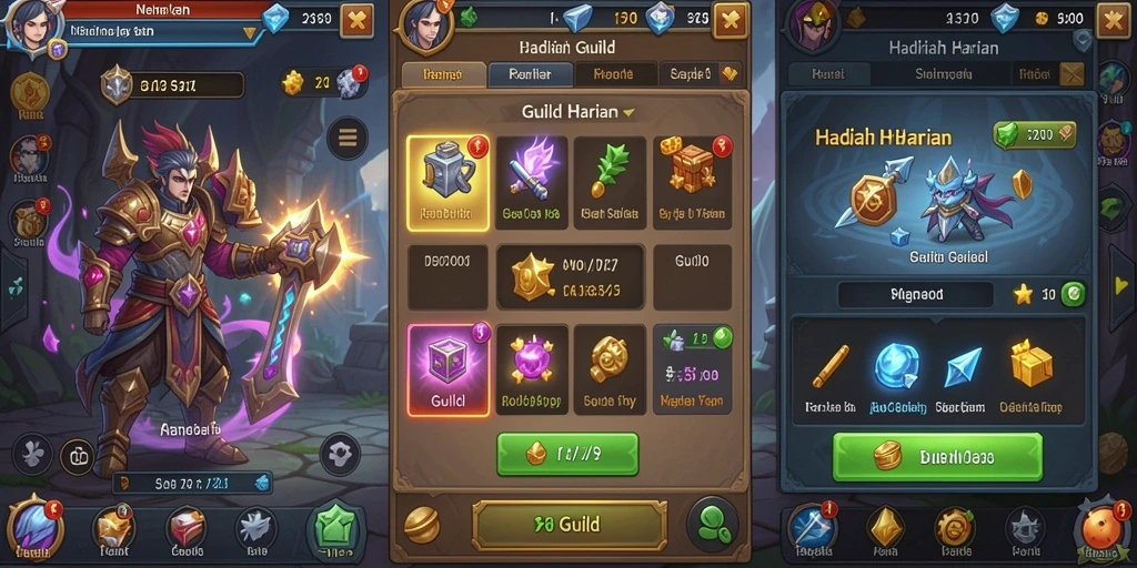 Screenshot menampilkan berbagai elemen desain yang dapat disesuaikan.